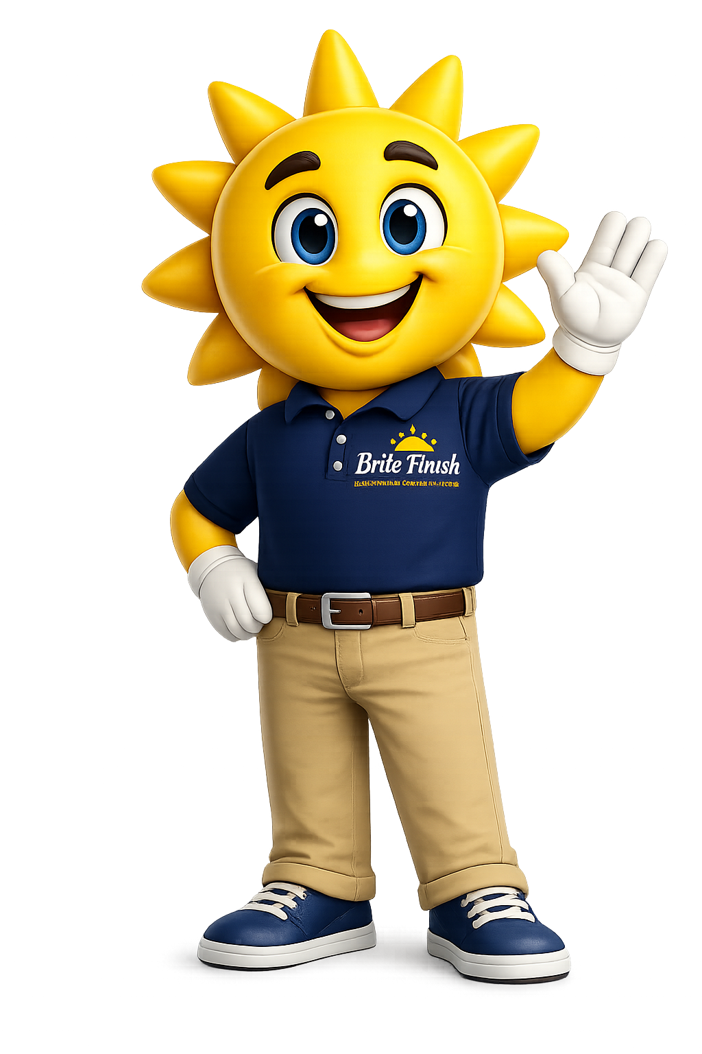 BFinn, the Brite Finish assistant, waving